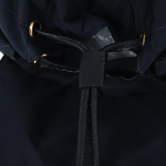 PRADA Backpack Nylon Navy Gold Auth 146671
