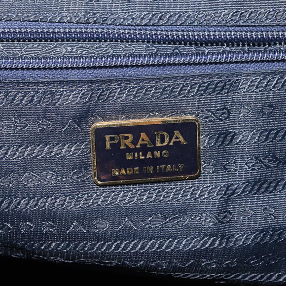 PRADA Backpack Nylon Navy Gold Auth 146671