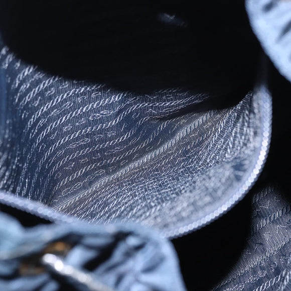 PRADA Backpack Nylon Navy Gold Auth 146671