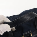 PRADA Backpack Nylon Navy Gold Auth 146671-8