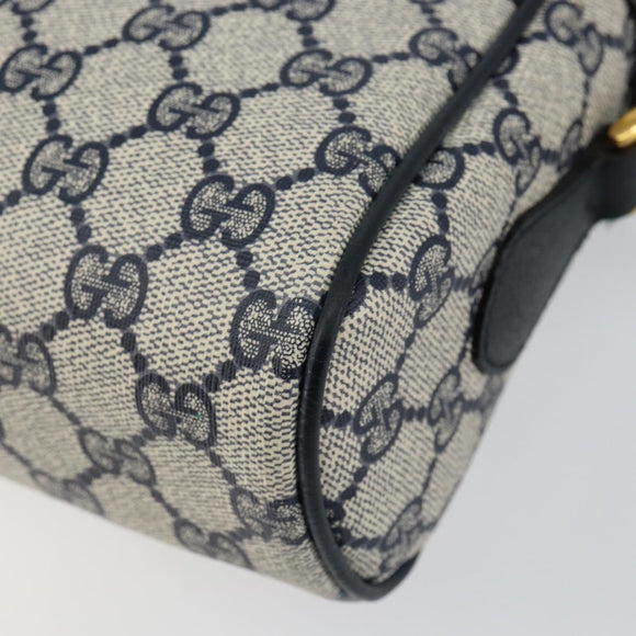 GUCCI GG Supreme Sherry Line Shoulder Bag PVC Navy Red 56 02 005 Auth 146673