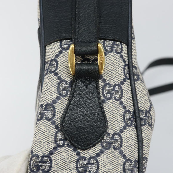 GUCCI GG Supreme Sherry Line Shoulder Bag PVC Navy Red 56 02 005 Auth 146673