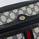 GUCCI GG Supreme Sherry Line Shoulder Bag PVC Navy Red 56 02 005 Auth 146673-19