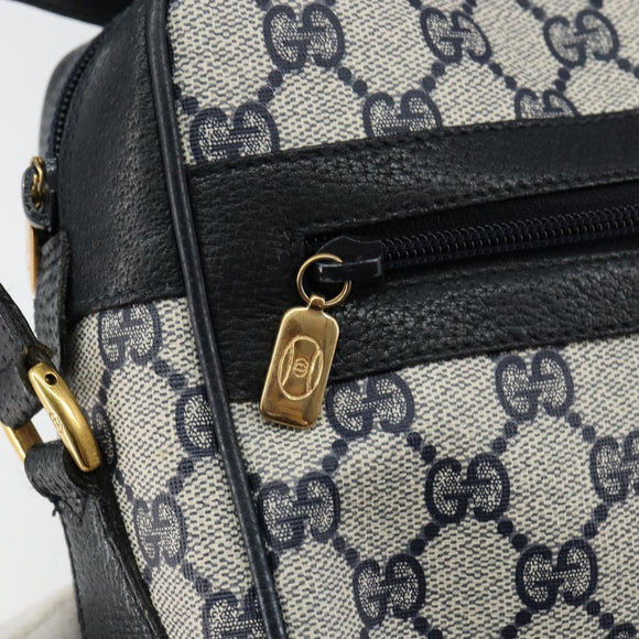 GUCCI GG Supreme Sherry Line Shoulder Bag PVC Navy Red 56 02 005 Auth 146673