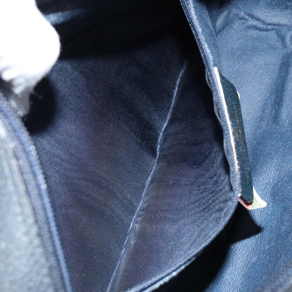 GUCCI GG Supreme Sherry Line Shoulder Bag PVC Navy Red 56 02 005 Auth 146673