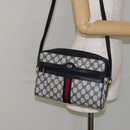 GUCCI GG Supreme Sherry Line Shoulder Bag PVC Navy Red 56 02 005 Auth 146673-25