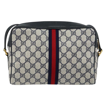 GUCCI GG Supreme Sherry Line Shoulder Bag PVC Navy Red 56 02 005 Auth 146673 - 0