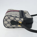 GUCCI GG Supreme Sherry Line Shoulder Bag PVC Navy Red 56 02 005 Auth 146673-3
