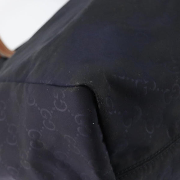 GUCCI GG Canvas Tote Bag Nylon Navy 282439 Auth 146676