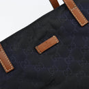GUCCI GG Canvas Tote Bag Nylon Navy 282439 Auth 146676-17