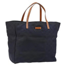 GUCCI GG Canvas Tote Bag Nylon Navy 282439 Auth 146676-1