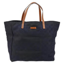 GUCCI GG Canvas Tote Bag Nylon Navy 282439 Auth 146676-13