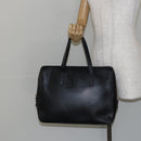 PRADA Hand Bag Safiano leather Black Gold Auth 146677-25