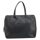 PRADA Hand Bag Safiano leather Black Gold Auth 146677-13