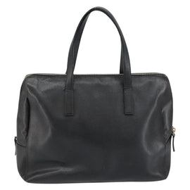 PRADA Hand Bag Safiano leather Black Gold Auth 146677 - 0