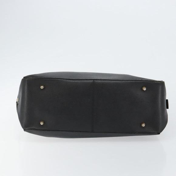 PRADA Hand Bag Safiano leather Black Gold Auth 146677