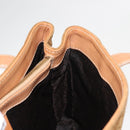 CELINE C Macadam Canvas Hand Bag Suede Brown Gold Auth 146684-17