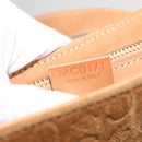 CELINE C Macadam Canvas Hand Bag Suede Brown Gold Auth 146684-12