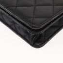 GIVENCHY Chain Shoulder Bag Leather Black Gold Auth 146686-14