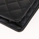 GIVENCHY Chain Shoulder Bag Leather Black Gold Auth 146686-15