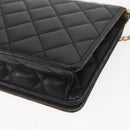 GIVENCHY Chain Shoulder Bag Leather Black Gold Auth 146686-16