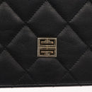 GIVENCHY Chain Shoulder Bag Leather Black Gold Auth 146686-17