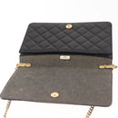 GIVENCHY Chain Shoulder Bag Leather Black Gold Auth 146686-10