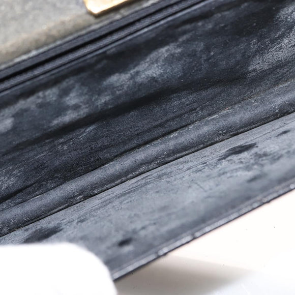 GIVENCHY Chain Shoulder Bag Leather Black Gold Auth 146686