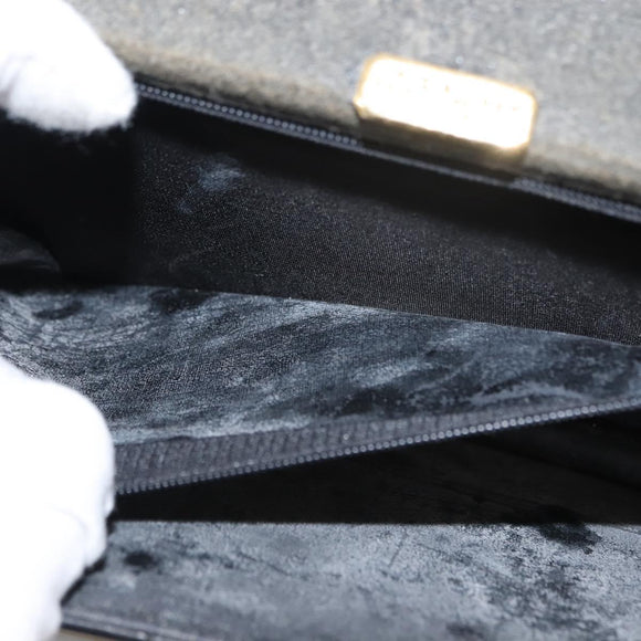 GIVENCHY Chain Shoulder Bag Leather Black Gold Auth 146686