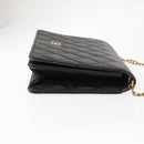 GIVENCHY Chain Shoulder Bag Leather Black Gold Auth 146686-3
