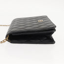 GIVENCHY Chain Shoulder Bag Leather Black Gold Auth 146686-4