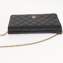 GIVENCHY Chain Shoulder Bag Leather Black Gold Auth 146686-6
