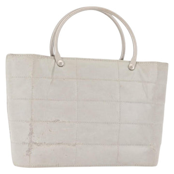 CHANEL Hand Bag Nylon Gray CC Auth 146688