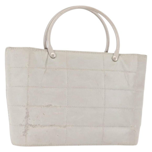 CHANEL Hand Bag Nylon Gray CC Auth 146688