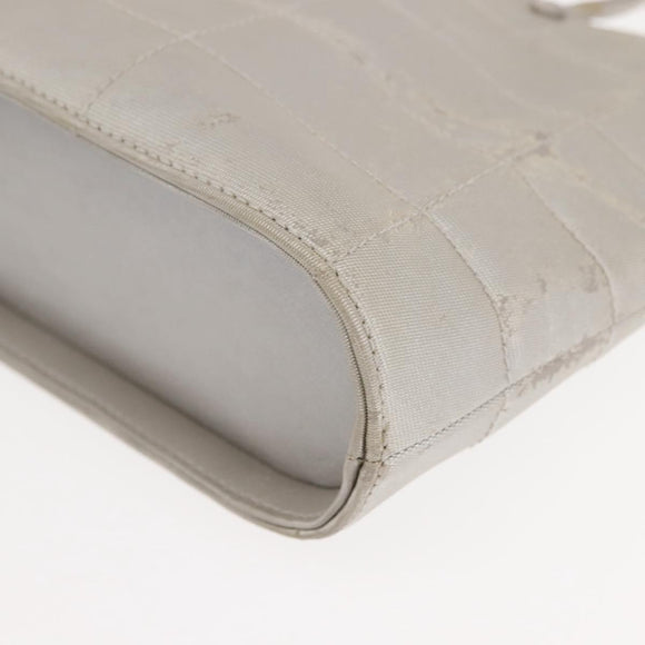 CHANEL Hand Bag Nylon Gray CC Auth 146688