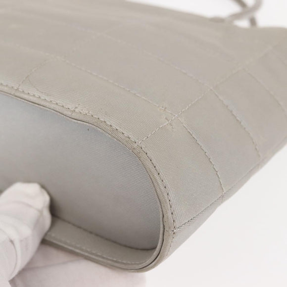 CHANEL Hand Bag Nylon Gray CC Auth 146688