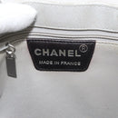 CHANEL Hand Bag Nylon Gray CC Auth 146688-15