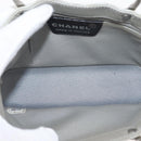 CHANEL Hand Bag Nylon Gray CC Auth 146688-10