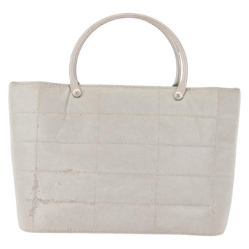 CHANEL Hand Bag Nylon Gray CC Auth 146688 - 0