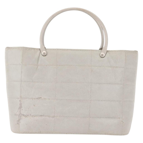 CHANEL Hand Bag Nylon Gray CC Auth 146688