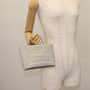 CHANEL Hand Bag Nylon Gray CC Auth 146688-22