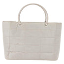 CHANEL Hand Bag Nylon Gray CC Auth 146688-13