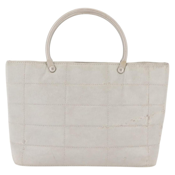 CHANEL Hand Bag Nylon Gray CC Auth 146688