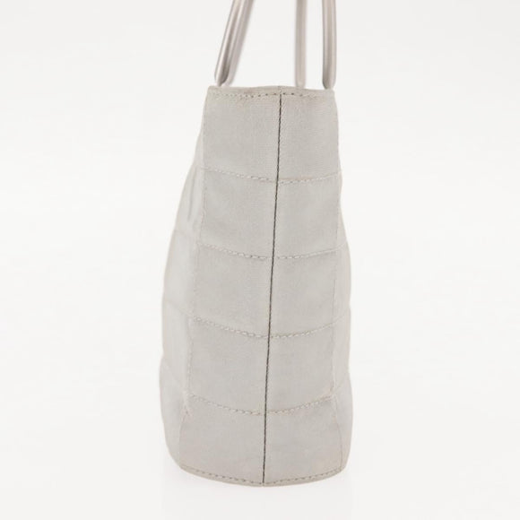 CHANEL Hand Bag Nylon Gray CC Auth 146688