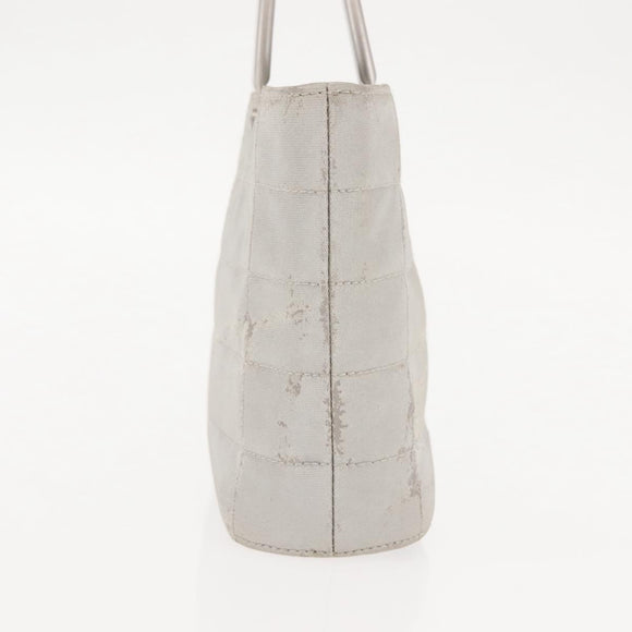 CHANEL Hand Bag Nylon Gray CC Auth 146688