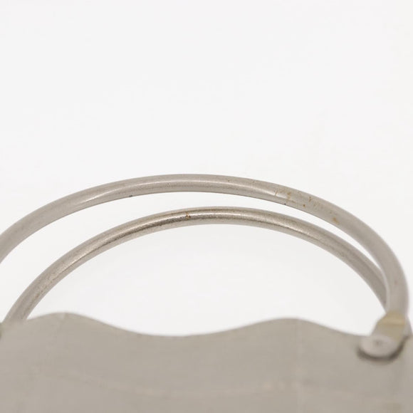 CHANEL Hand Bag Nylon Gray CC Auth 146688