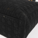 Christian Dior Canage Hand Bag Nylon Black Gold Auth 146695-14