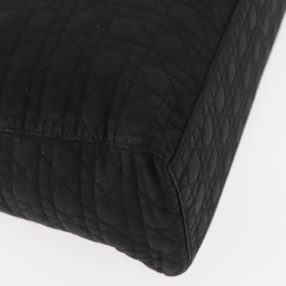 Christian Dior Canage Hand Bag Nylon Black Gold Auth 146695