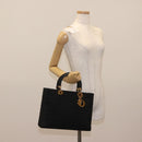 Christian Dior Canage Hand Bag Nylon Black Gold Auth 146695-21