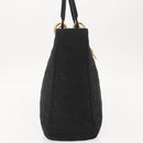 Christian Dior Canage Hand Bag Nylon Black Gold Auth 146695-4